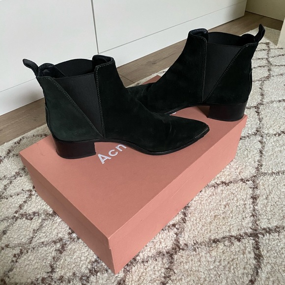 Acne Studios Jensen Boots - Emerald Suede - Sz 37 - Picture 8 of 11